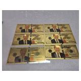 6 Trump gold foil 1000 notes novelty bills