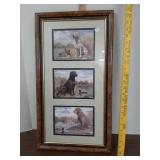 > 3 hunting dogs artwork 13.5" x 24.5" overall
