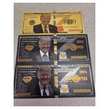 Trum, gold and diamond foil novelty notes