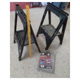 >Portable saw horses & 6