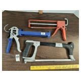 Caulk guns & 12" hacksaw