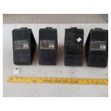 4- solid rubber wheel chocks 8" x 6" x4"