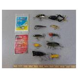 Fishing Lures- Heddon, Jitterbug, Steel Leaders