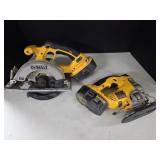 DeWalt saws 18v batteries charged & tools work 2