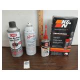 Air, Engine cleaner & 3 in one oil. Mostly full