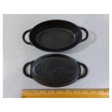 2 Cast Iron- Oval Au Gratin Pan