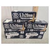 5 boxed 5.7 FN ammunition 250rds