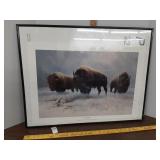 > Bison "Winter Watch" by Mark Perry art 28" x
