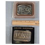 Belt buckles: Alaska & Texas