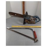 Homelite chainsaw & bow hand saw