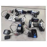 Hart 20v power tools 3 batteries chargers