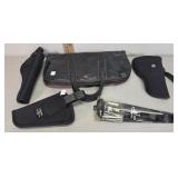 Holsters, gun bag, pistol cleaning kit