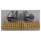 100 rds Fiocchi 45 auto FMJ ammo ammunition