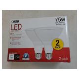 2- 75w LED Flood Lights, Par38, Feit Electric