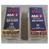 100 rds CCI 22 wmr JHP & FMJ ammo maxi-mag