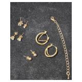 14kt yellow gold ball studs & earrings - read