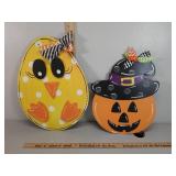 Door dangles: Halloween 18" ht & Easter 22"ht