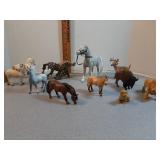 Toy animals : horses, Lion, dog & other