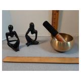 hand-hammered brass Tibetan singing bowl &