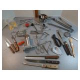 Kitchen items: knives, measuring cups & more