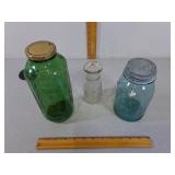 Jars & Milk Bottle- Embossed, Pint?