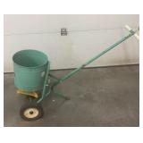 > Metal walk behind fertilizer spreader