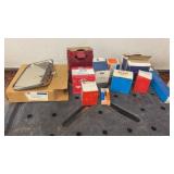 Lot of used vintage car parts in boxes, Ford,