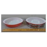 Pyrex 8" Baking Dishes with Cradle Tray, Flamingo