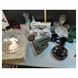 Crystal plates, ashtrays, Schlitz mug & more