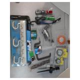 Wire brushes,  bungee, rack+