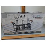 NEW 7 pc flatware silverware Caddy / jars