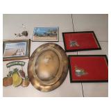 Framed pictures & cross stitch & +