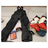 Snow bibs size Med.  Caber ski boots size? & more