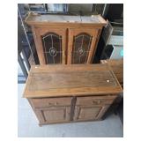 Wood china cabinet 37x16x77"