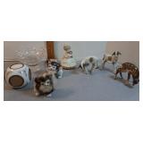 porcelain figurines, crystal bowl & more