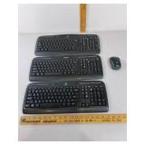 3 Wireless Key Boards & 1 Wireless Mouse