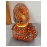Orange dragon acrylic glass egg& led lava rock