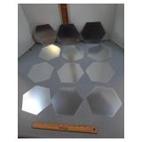 12- sticky back mirror like reflector hexagon