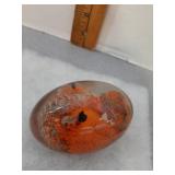 Orange dragon acrylic glass egg