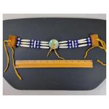*Blue Glass & White Bone Hairpipe Choker