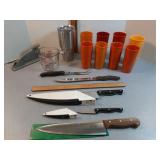 Yeti, Tupperware glasses, Cutco, Victorinox knives