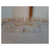 8 Arcoroc Butterfly Gold tumblers