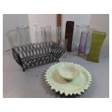 Decorative wire basket,  vases & more