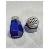 Anchor Hocking blue glass salt & pepper shakers
