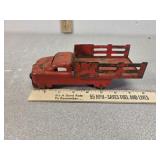 Metal toy truck, wooden wheels
