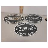 Motor coach plaques
