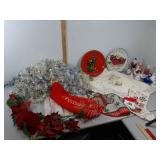 Christmas tree skirt, tinsel & more