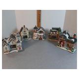 Ceramic Christmas village pieces