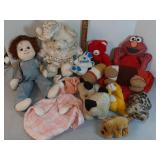 Stuffed animals/ dolls: elmo, 2000 bear +