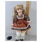 18" Vintage Doll- Porcelain Doll Stamped W.